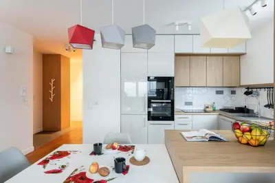 Kuchnia lub aneks kuchenny w obiekcie ShortStayPoland Bartycka (B105)