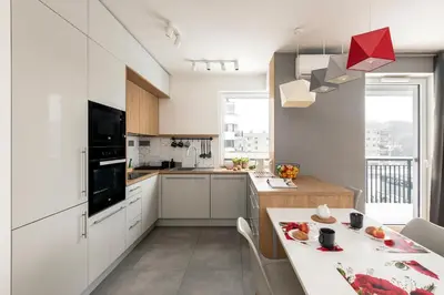 Kuchnia lub aneks kuchenny w obiekcie ShortStayPoland Bartycka (B105)
