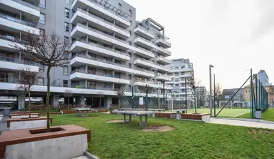 Budynek, w którym mieści się apartament