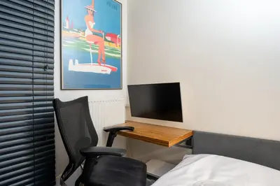 Telewizja i/lub zestaw kina domowego w obiekcie Kasprzaka 31A Free Garage By Perfect Apart