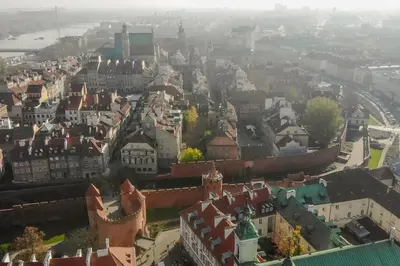 Widok na miasto Warszawa z tego apartamentu