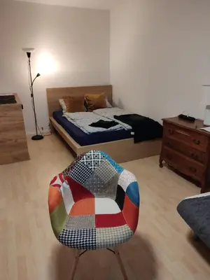 Łóżko lub łóżka w pokoju w obiekcie Gallery Apartament Metro Natolin