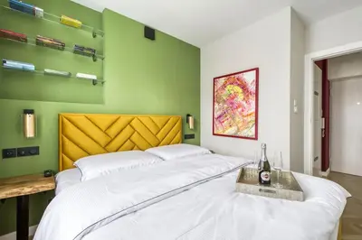 Łóżko lub łóżka w pokoju w obiekcie Piękny Apartament Fredola