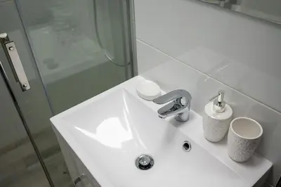 Łazienka w obiekcie Jagiellońska 64 Prywatne mieszkanie z oddzielną sypialnią i balkonem Samodzielne Zameldowanie! Self Check-in System!