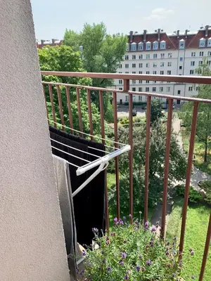 Balkon lub taras w obiekcie Słoneczny Apartament Koszykowy!