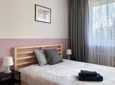 Łóżko lub łóżka w pokoju w obiekcie Shape&Color premium Hostel