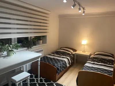 Łóżko lub łóżka w pokoju w obiekcie Pokoje Gościnne Ząbki k. Warszawy