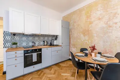 Kuchnia lub aneks kuchenny w obiekcie Tarchomińska 6 SuperApart - Kameralny apartament