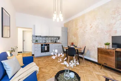 Kuchnia lub aneks kuchenny w obiekcie Tarchomińska 6 SuperApart - Kameralny apartament