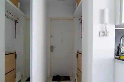 Kuchnia lub aneks kuchenny w obiekcie W sercu Powiśla, Balkon, Klimatyzacja, WiFi, brak TV