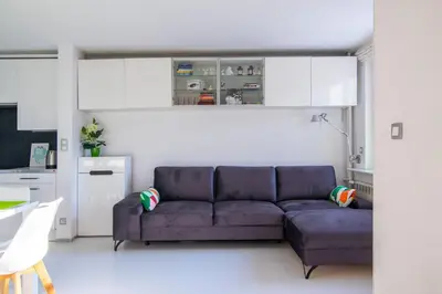 Część wypoczynkowa w obiekcie W sercu Powiśla, Balkon, Klimatyzacja, WiFi, brak TV