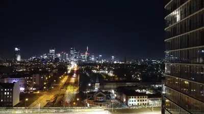 Widok na miasto Warszawa z tego apartamentu