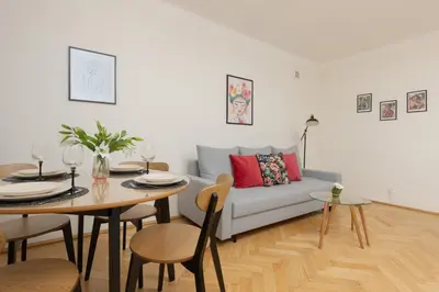 Część wypoczynkowa w obiekcie Białe Aleje Mokotów Apartment Metro by Noclegi Renters