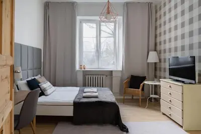 Telewizja i/lub zestaw kina domowego w obiekcie Warsaw Concierge Wilanowska