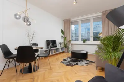 Część wypoczynkowa w obiekcie CityCenter Fashionable Apartment Warsaw by Noclegi Renters