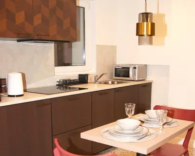 Kuchnia lub aneks kuchenny w obiekcie Falcon Apartment Center 1 Warszawa Centralna