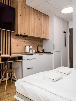 Łóżko lub łóżka w pokoju w obiekcie Kasprzaka 29 Bliska Wola Tower By Perfect Apart
