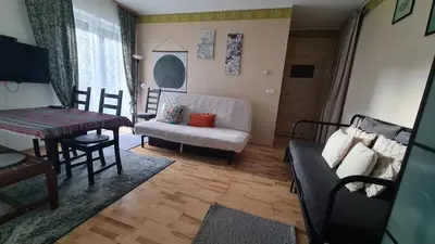 Część wypoczynkowa w obiekcie Apartament Zielony Ogród Ząbki