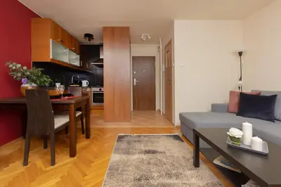 Kuchnia lub aneks kuchenny w obiekcie Karmelicka City Studio Apartment by Noclegi Renters
