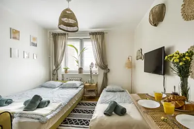 Łóżko lub łóżka w pokoju w obiekcie Boho Dream Studio