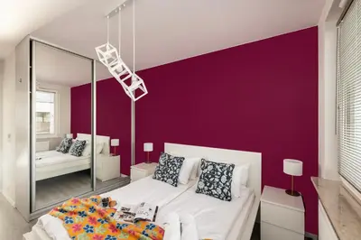 Łóżko lub łóżka w pokoju w obiekcie ShortStayPoland Pohulanka (B86)