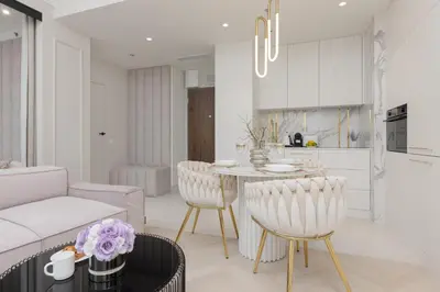 Kuchnia lub aneks kuchenny w obiekcie Kasprzaka Apartments with AC & Parking by Renters Prestige