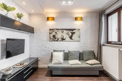 Część wypoczynkowa w obiekcie Spacious Studio AC View Pokorna 2 Parking