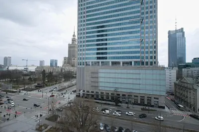 Widok na miasto Warszawa z tego apartamentu