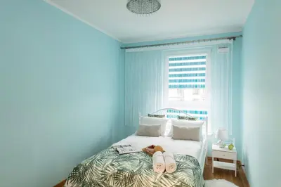 Łóżko lub łóżka w pokoju w obiekcie ShortStayPoland Płużnicka (B115)