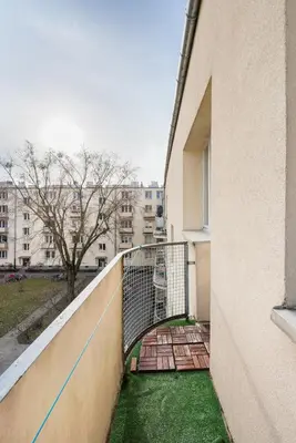 Balkon lub taras w obiekcie Plac Wilsona Euphony Apartment by BookingHost