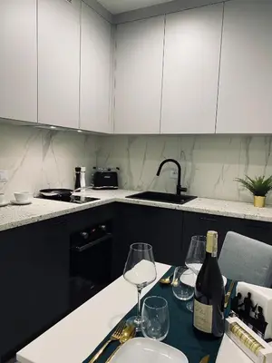 Kuchnia lub aneks kuchenny w obiekcie Wileńska home apartment 3