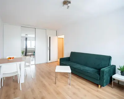 Część wypoczynkowa w obiekcie First Green Żoliborz apartament 7