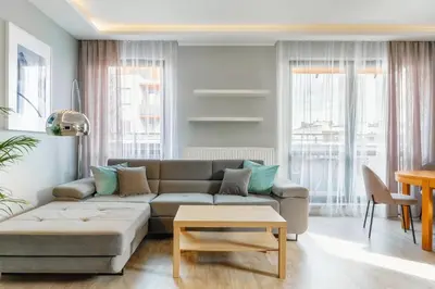Część wypoczynkowa w obiekcie Apartament Jana Kazimierza 47 - 2 rooms, 70m2, Balkon, Parking, szybkie WI-FI