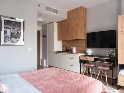 Kuchnia lub aneks kuchenny w obiekcie Kasprzaka 29 Wola Tower Free Garage By Perfect Apart