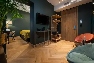 Telewizja i/lub zestaw kina domowego w obiekcie Sava Boutique Hotel