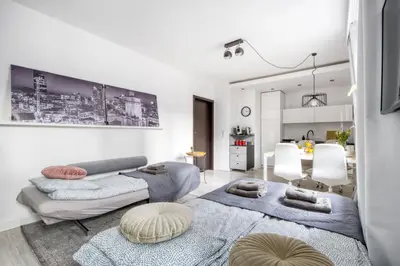 Część wypoczynkowa w obiekcie City Flower Apartment