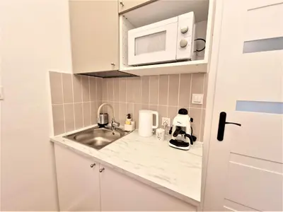 Kuchnia lub aneks kuchenny w obiekcie J&W Apartments Świętojańska Rooms