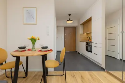 Kuchnia lub aneks kuchenny w obiekcie Pet-Friendly Studio Kokoryczki by Noclegi Renters