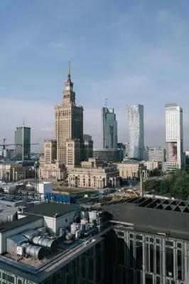 Widok na miasto Warszawa z tego apartamentu