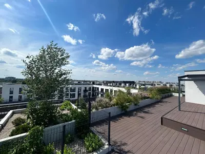 Balkon lub taras w obiekcie Domaniewska Premium Apartament - Warszawa Mokotów
