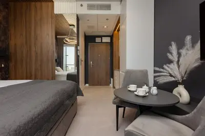 Część wypoczynkowa w obiekcie Exceptional Business Apartments by Noclegi Renters