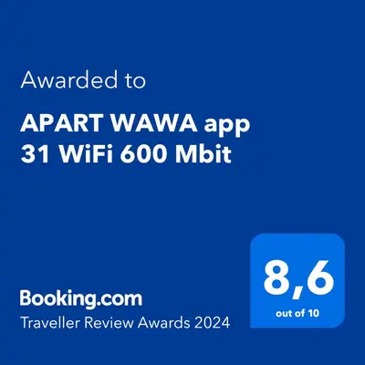 Certyfikat, podpis lub inny dokument wystawiony w obiekcie APART WAWA app 31 WiFi 600 Mbit