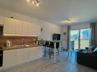 Kuchnia lub aneks kuchenny w obiekcie Apartment Olive in Białołęka-Tarchomin Center