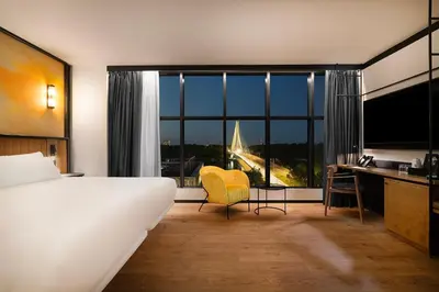 Łóżko lub łóżka w pokoju w obiekcie Barceló Warsaw Powiśle