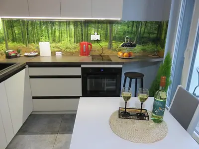 Kuchnia lub aneks kuchenny w obiekcie Nowoczesny apartament z garażem i balkonem Mokotów