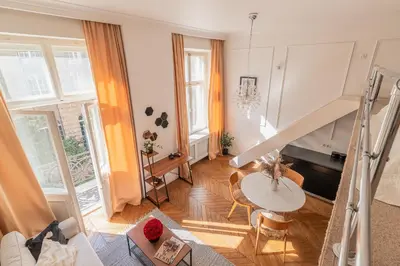 Część wypoczynkowa w obiekcie Central Modern Loft with Balcony next to Mariott -600Mbps WiFi