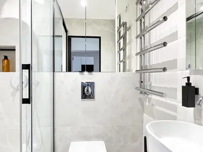 Łazienka w obiekcie Gustowny apartament przy metrze