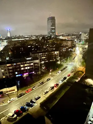 Widok na miasto Warszawa z tego apartamentu