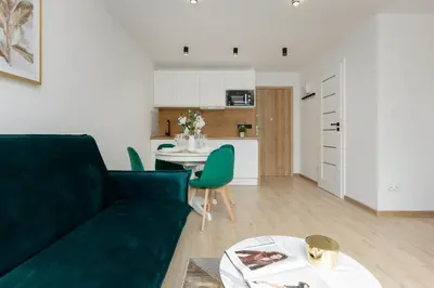 Część wypoczynkowa w obiekcie Warsaw City Centre & Pet-friendly Studio by Noclegi Renters
