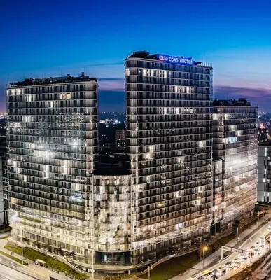 Widok na miasto Warszawa z tego apartamentu